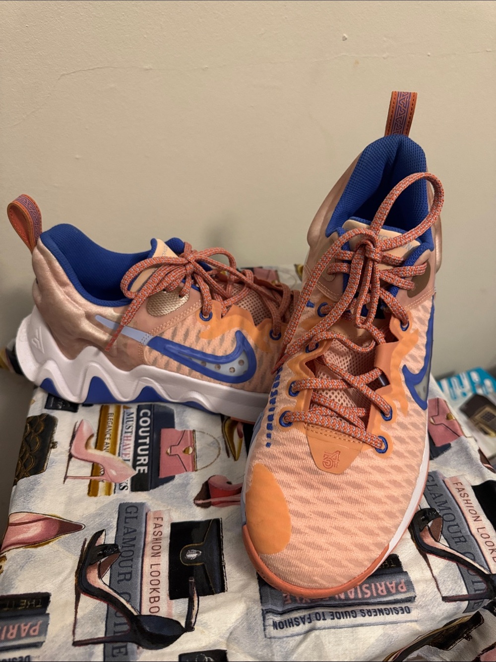 Nike Orange and Blue Men’s Athletic Sneakers